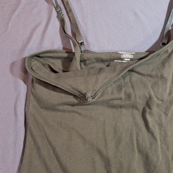 Women's Olive green Maternity  Tank Top - Picture 9 of 9